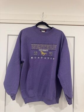 Western University Vintage Purple Crewneck Sweatshirt
